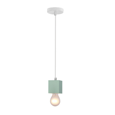 Cubick lampa wisząca biały 1x20W E27 zielony