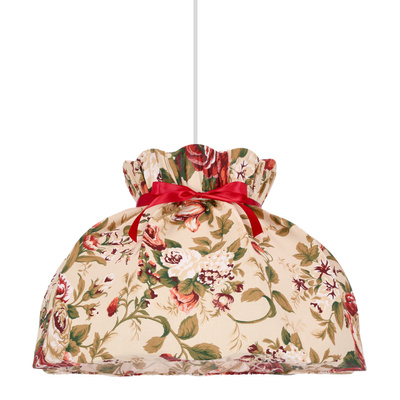 ROZANO lampa wisząca biały 1x40W E27 abażur kwiatowy