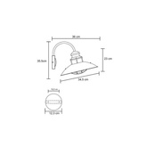 Kinkiet Retro loft zewnętrzny Czarny E27 Abruzzo Gloria