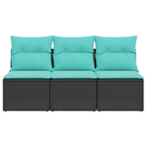 Sofa Ogrodowa z poduszką Czarny 165 x 62 x 69 cm Polirattan