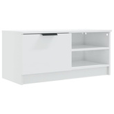 Szafka pod TV, wysoki połysk, biała, 80x35x36,5 cm