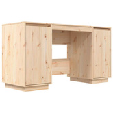 vidaXL Biurko, 140x50x75 cm, lite drewno sosnowe