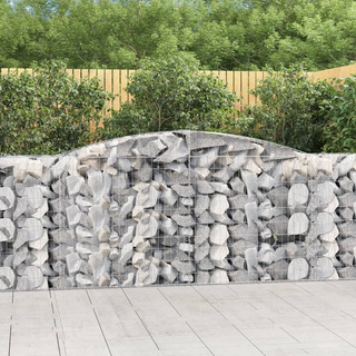 Kosze gabionowe, 6 szt, 400x50x100/120 cm, galwanizowane żelazo