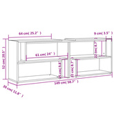 vidaXL Szafka pod TV, dąb sonoma 149x30x52 cm, materiał drewnopochodny