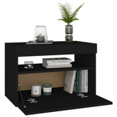 vidaXL Szafka pod TV z oświetleniem LED, czarna, 60x35x40 cm