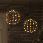 Piłka z 192 diodami LED 2 pcs Ciepła biel 30 x 30 x 32 cm Metal