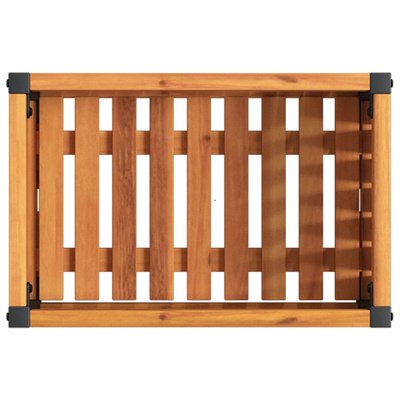 Donica ogrodowa, 45x30x27,5 cm, lite drewno akacjowe i stal