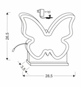 Butterfly lampa stołowa 14w led 3000k iq kids różowy