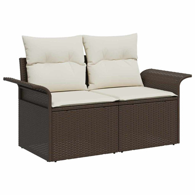 Sofa Ogrodowa z poduszką Brązowy 141 x 62 x 69cm polirattan