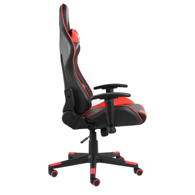 vidaXL Obrotowy fotel gamingowy, czerwony, PVC