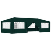 vidaXL Namiot imprezowy ze ściankami, 4x9 m, zielony, 90 g/m²
