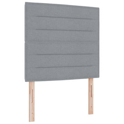 Łóżko kontynentalne z materacem jasnoszary 90 x 200 cm tkanina