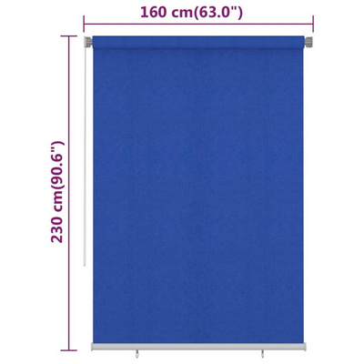 vidaXL Roleta zewnętrzna, 160x230 cm, niebieska, HDPE