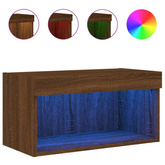 vidaXL Szafka pod TV, z LED, kolor brązowy dąb, 60x30x30 cm