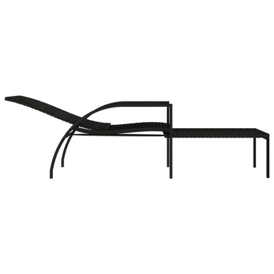 vidaXL Leżaki z podnóżkiem, 2 szt., polirattanowe, brązowe