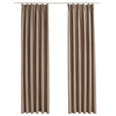 Zasłony zaciemniające z haczykami, 2 szt., taupe, 140x225 cm