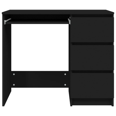 vidaXL Biurko, czarne, 90x45x76 cm, materiał drewnopochodny
