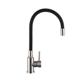 Bateria zlew. silva z elastyczną wylewką, inox / czarny BZ-86-043-L Invena