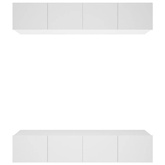 vidaXL Szafki telewizyjne, 4 szt., białe, 80x30x30 cm