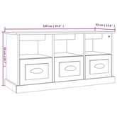 vidaXL Szafka pod TV, szary dąb sonoma, 100x35x50 cm