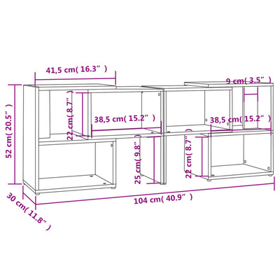 vidaXL Szafka pod TV, szara na wysoki połysk, 104x30x52 cm