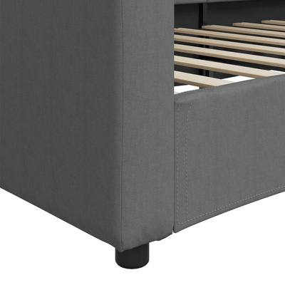 Sofa z funkcją spania, ciemnoszara, 90x190 cm, obita tkaniną