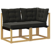 2 szt. Modułowa sofa na zewnątrz Biały