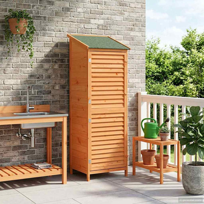 Shed ogrodowy brązowy 59 x 56 x 176 cm Drewno Świerkowe