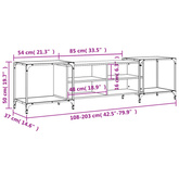 vidaXL Szafka pod TV, czarna, 203x37x50 cm, materiał drewnopochodny