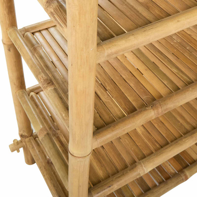 Stojak na buty z półką naturalny 4-poziomowy Bambus
