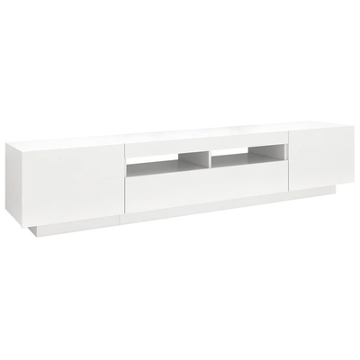vidaXL Szafka pod TV z oświetleniem LED, biała, 200x35x40 cm