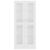 Witryna, biała, 82,5x30,5x185,5 cm, materiał drewnopochodny