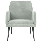 Fotel, jasnoszary, 62x79x79 cm, obity aksamitem