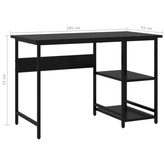 vidaXL Biurko komputerowe, czarne, 105x55x72 cm, MDF i metal