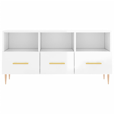 vidaXL Szafka pod TV, biała, wysoki połysk, 102x36x50 cm