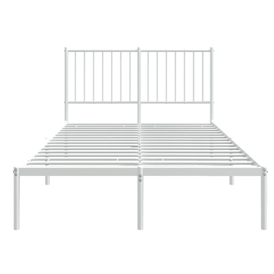 vidaXL Metalowa rama łóżka z wezgłowiem, biała, 120x190 cm model standard