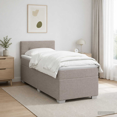Łóżko Box Spring z materacem i LED Ciemnoszary 100 x 200 cm