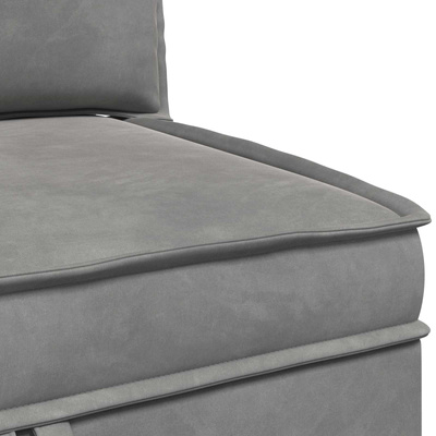 Sofa z miejscem do przechowywania jasnoszary Welur
