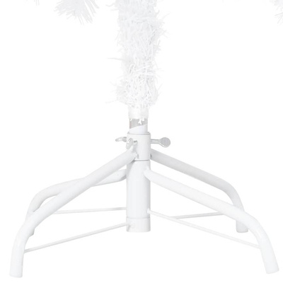 Sztuczna choinka z lampkami i bombkami, biała, 120 cm, PVC vidaXL