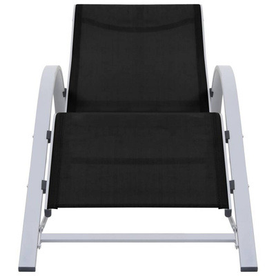vidaXL Leżak z tworzywa textilene i aluminium, czarny