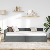 Rama łóżka narożnego Ciemnoszary 90 x 200 cm tkanina