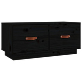vidaXL Szafka pod TV, czarna, 80x34x35 cm, lite drewno sosnowe