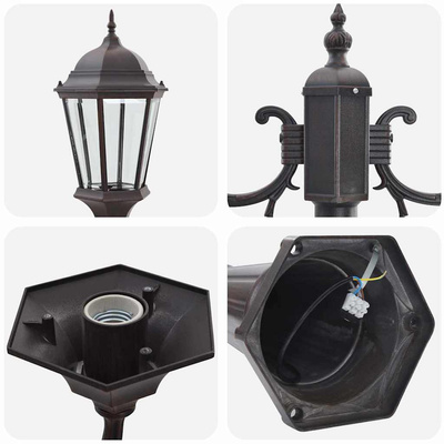 Lampa ogrodowa kolor bronzu 68 x 20 x 235 cm Aluminium i szkło