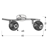 Lampa ścienna candellux novel 92-06967 listwa g9 chrom