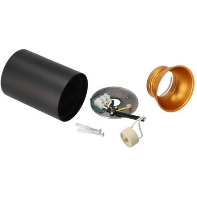 Punktowa oprawa sufitowa natynkowa ZAMA Black Gold GU10 okrągła czarna, środek złoty IP20 EDO777343 EDO Solutions