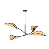 Lampa sufitowa  LOTUS 4 BLACK/RATTAN