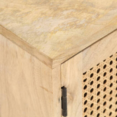 vidaXL Szafka pod TV, 140x30x40 cm, drewno mango i naturalna trzcina