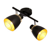 Aleksandria lampa sufitowa listwa 2x40w klosz czarny+złoty