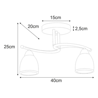 Lampa sufitowa K-JSL-8090/2 CHR z serii SAMIRA