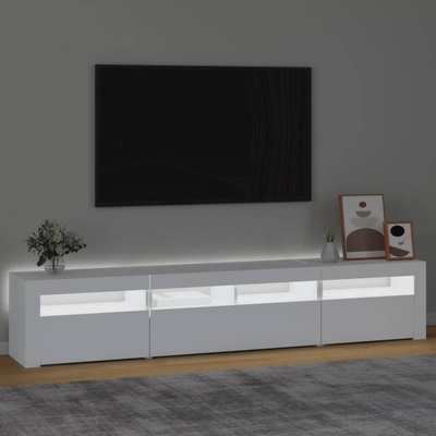 vidaXL Szafka pod TV z oświetleniem LED, biała, 210x35x40 cm